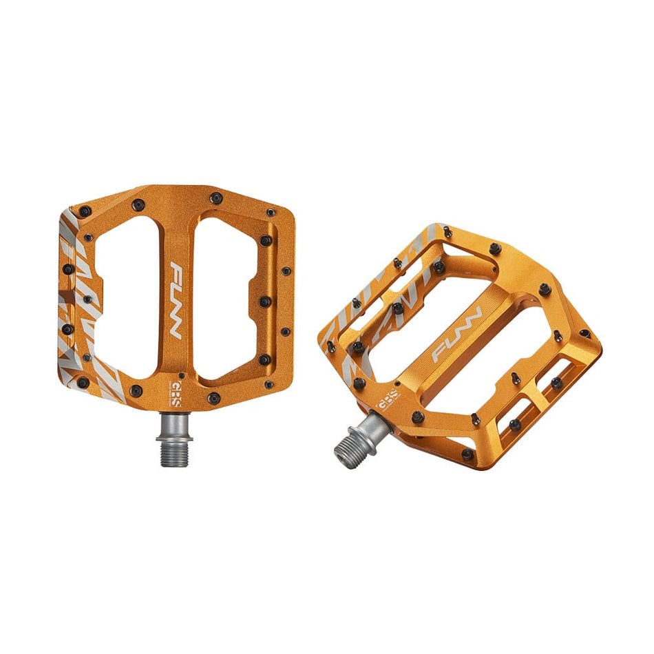 Pedales FUNNDAMENTAL de Aluminio Naranja + Sistema GRS 102x105x17mm