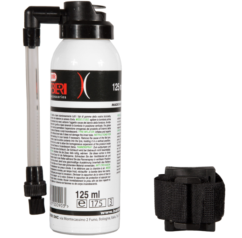 Barbieri 125ml Inflate and Repair Spray Can with Connector and Velcro Attachment